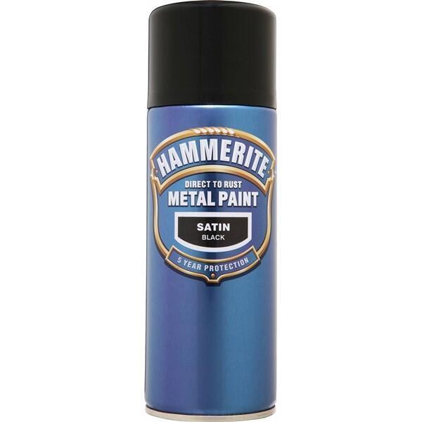 Hammerite Direct To Rust Metal Paint - Satin Black - 400ml