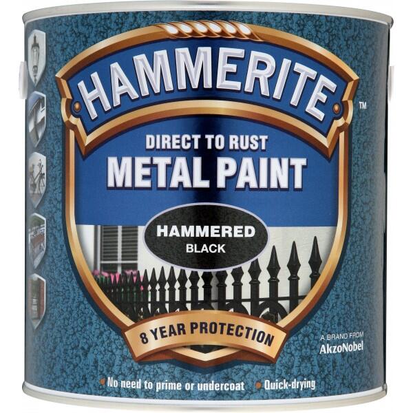 HAMMERITE - Direct To Rust Metal Paint - Hammered Black - 2.5 Litre