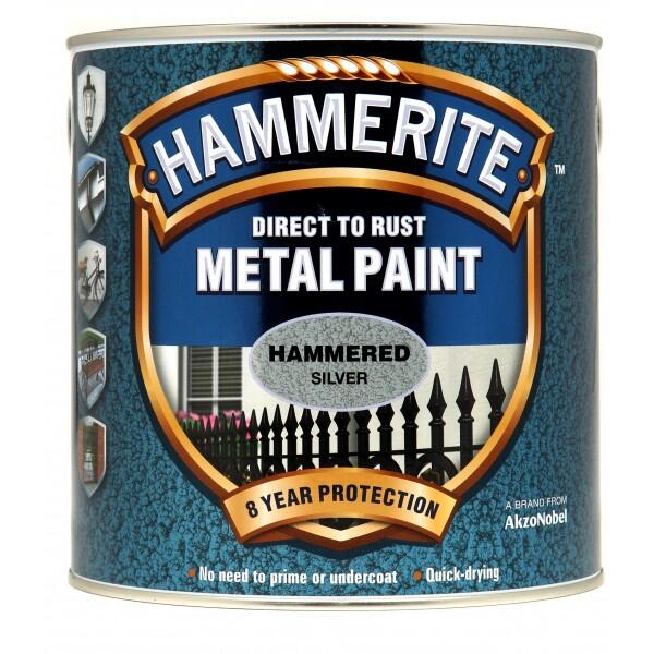 HAMMERITE - Direct To Rust Metal Paint - Hammered Silver - 2.5 Litre