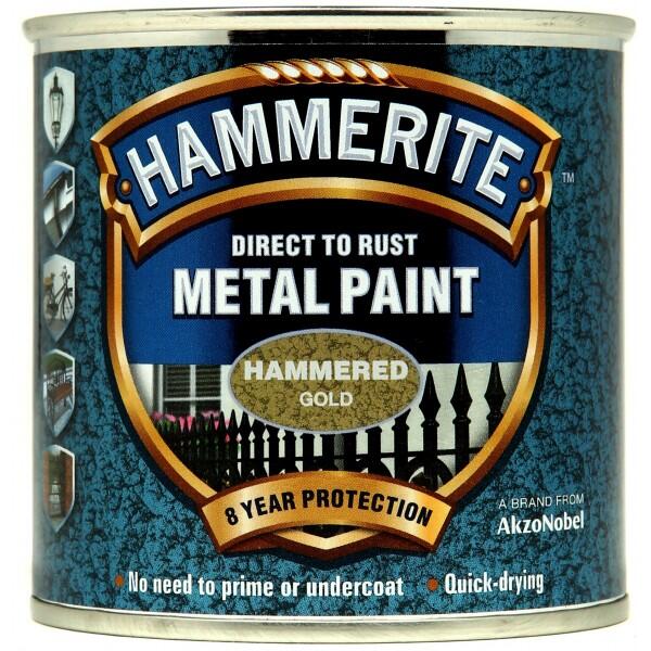HAMMERITE - Direct To Rust Metal Paint - Hammered Gold - 250ml