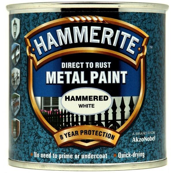 HAMMERITE - Direct To Rust Metal Paint - Hammered White - 250ml