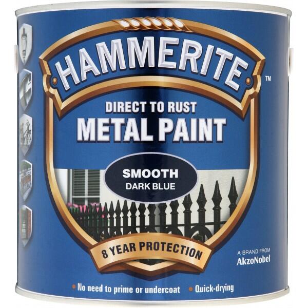HAMMERITE - Direct To Rust Metal Paint - Smooth Dark Blue - 2.5 Litre