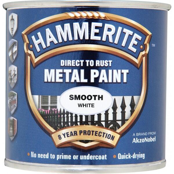 HAMMERITE - Direct To Rust Metal Paint - Smooth White - 250ml