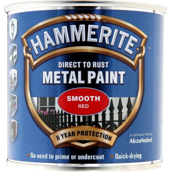 HAMMERITE - Direct To Rust Metal Paint - Smooth Red- 250ml