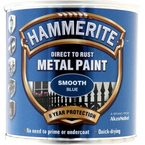 HAMMERITE - Direct To Rust Metal Paint - Smooth Blue - 250ml