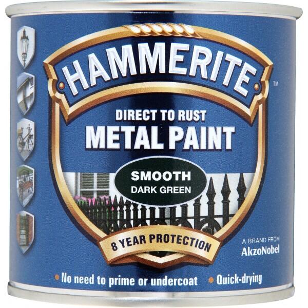 HAMMERITE - Direct To Rust Metal Paint - Smooth Green - 250ml