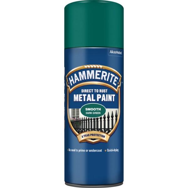 HAMMERITE - Hammerite Direct To Rust Metal Paint - Smooth Dark Green - 400ml