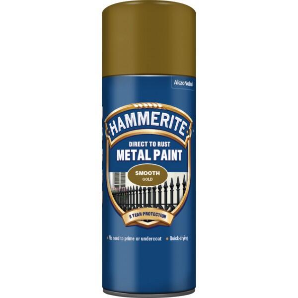 HAMMERITE - Hammerite Direct To Rust Metal Paint - Smooth Gold - 400ml