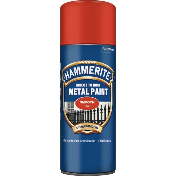 HAMMERITE - Hammerite Direct To Rust Metal Paint - Smooth Red - 400ml
