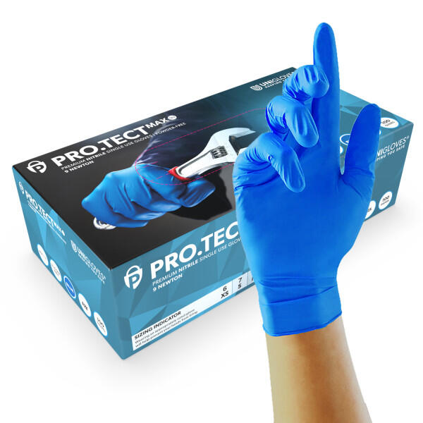 UNICARE - Unigloves Blue Heavy Duty extra strong 9n Nitrile Gloves - Extra Large