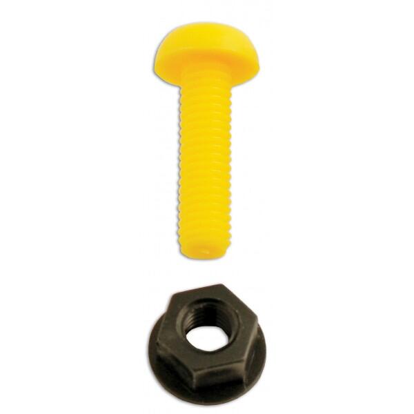 wot-nots - Number Plate Plastic Nut & Screw - Yellow