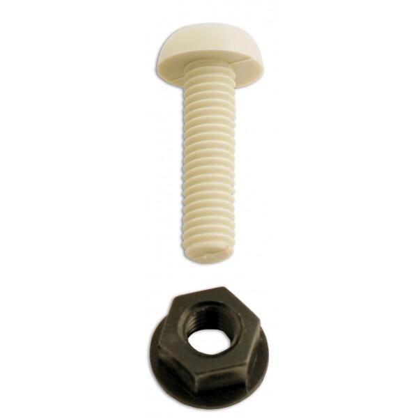 wot-nots - Number Plate Plastic Nut & Screw - White