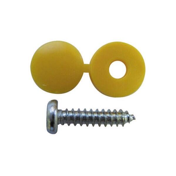 wot-nots - Number Plate Cap & Screw - Yellow