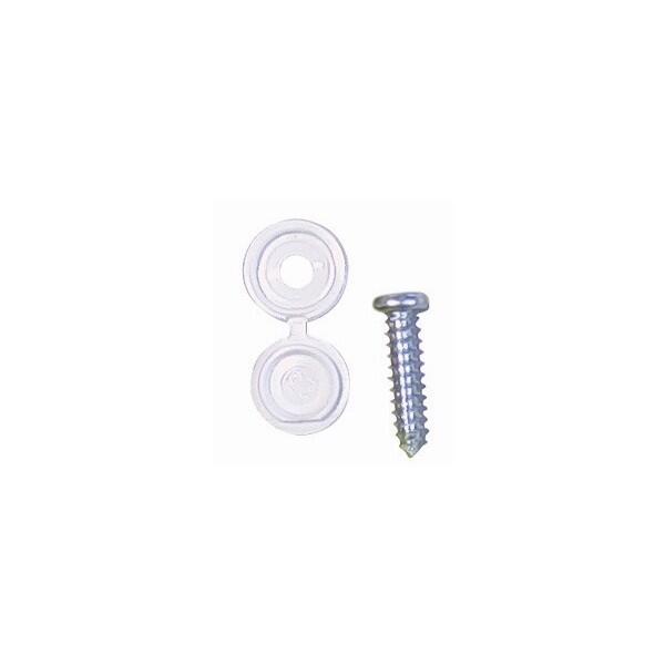 wot-nots - Number Plate Cap & Screw - White