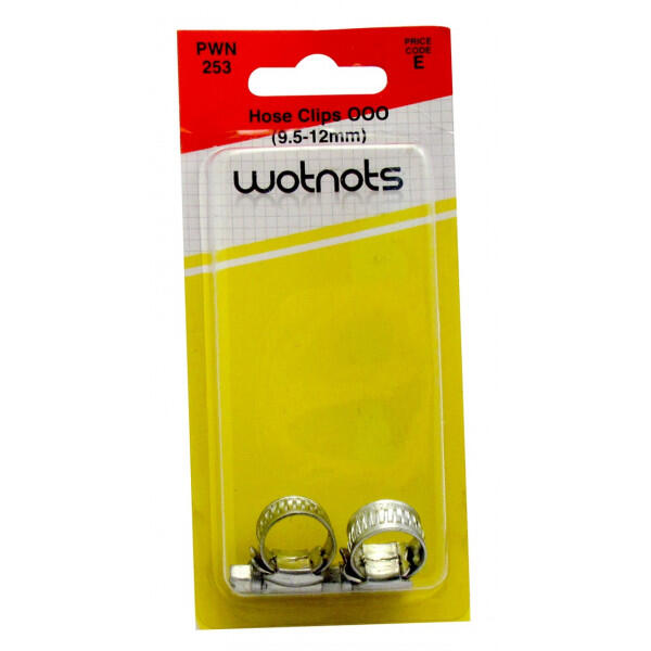 wot-nots - Hose Clips M/S OOO 8-12mm - Pack of 2