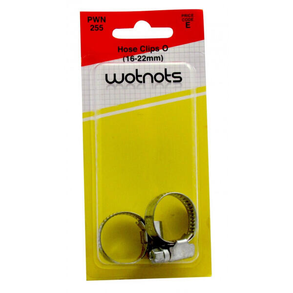 wot-nots - Hose Clips M/S O 16-22mm - Pack of 2