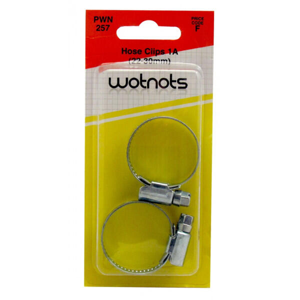 wot-nots - Hose Clips M/S 1A 22-30mm - Pack of 2