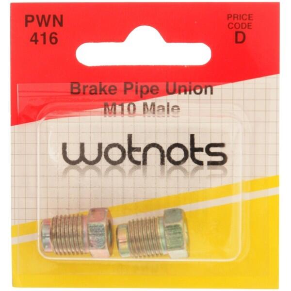 wot-nots - Brake Pipe Unions - Male M10 x 1 Pitch - Pack Of 2