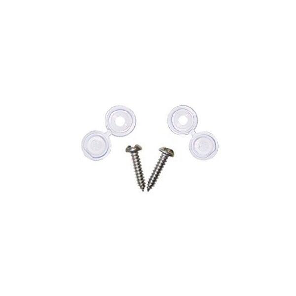 wot-nots - Number Plate Screws & Caps - White - No.8 x 3/4in. - Pack Of 2