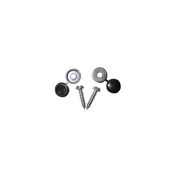 wot-nots - Number Plate Security Caps & Screws - Black - Pack Of 2