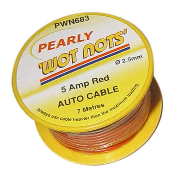 wot-nots - 1 Core Cable - Red - 7m - 5A