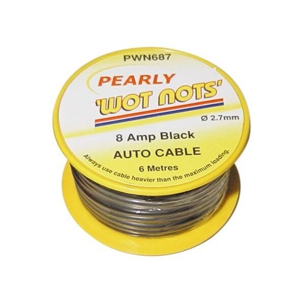 wot-nots - 1 Core Cable - Black - 6m - 8A