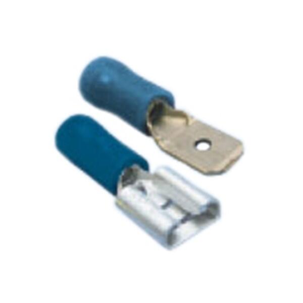 wot-nots - Wiring Connectors - Blue - Male/Female Slide-On - 6.3mm - Pack of 15