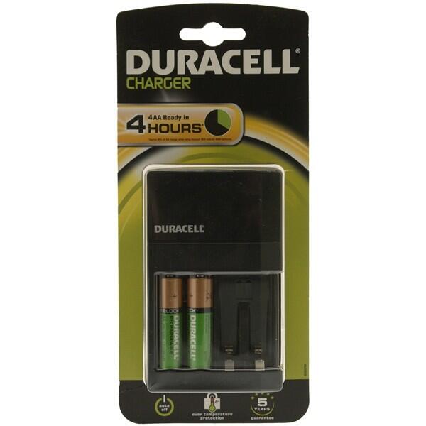DURACELL - Plug-in Battery Charger with 2x AA Batteries