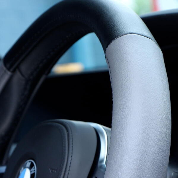 Genuine Leather Steering Glove Black and Grey